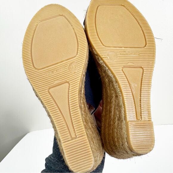 Viscata Calella Wedge Sandals Womens 36 Navy Blue Slingback Espadrilles - Picture 6 of 13
